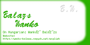 balazs wanko business card